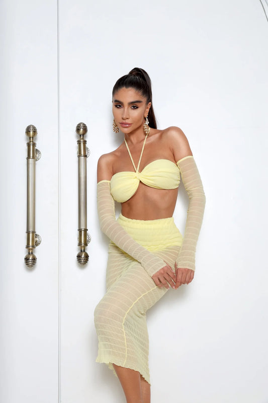 Falda midi de microtul Kamilly