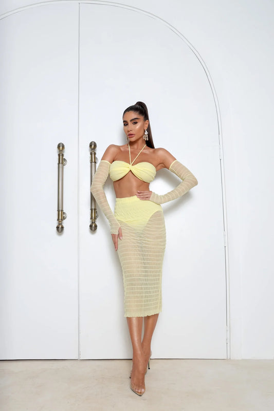 Falda midi de microtul Kamilly